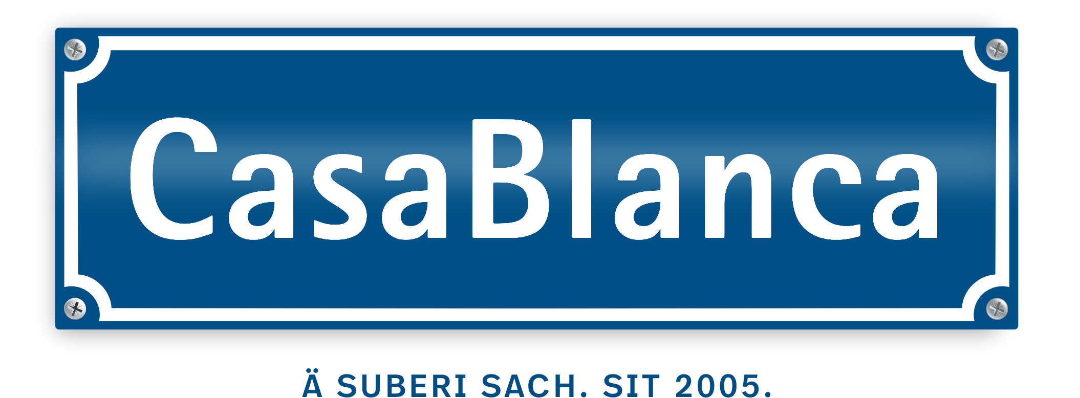 Das CasaBlanca Logo auf einerm Strassenschild.
